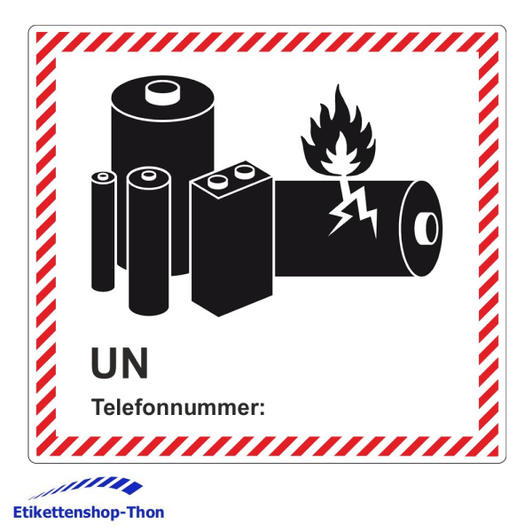 Transportaufkleber "Lithium Batterien" - 120 x 110 mm - 500 Stück